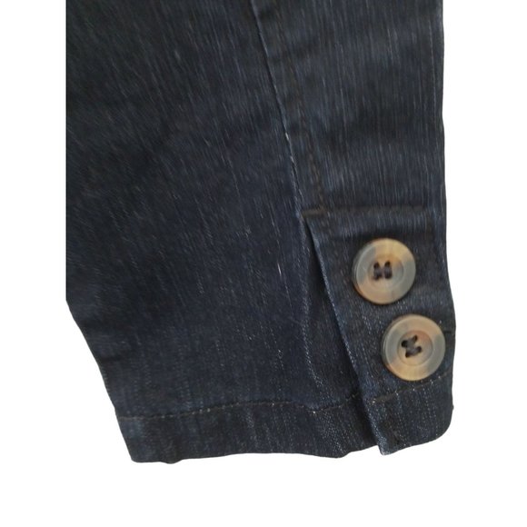 A-Line Dark Wash Belted Denim Blazer Jacket Women's Size Small - Picture 7 of 12